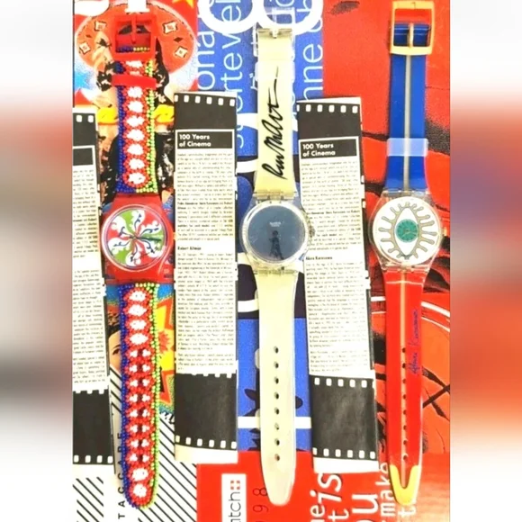 Swatch Watches 100 Years Of CINEMA Set OF 3 watches a Movie Poster and Book - Picture 4 of 13